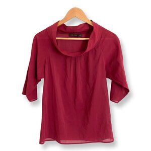 The Limited Women's Cowl Neck Quarter Sleeve Red Blouse. Size XS